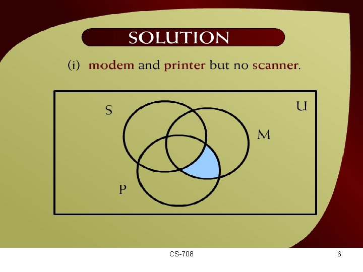 Solution – (10 - 3) CS-708 6 