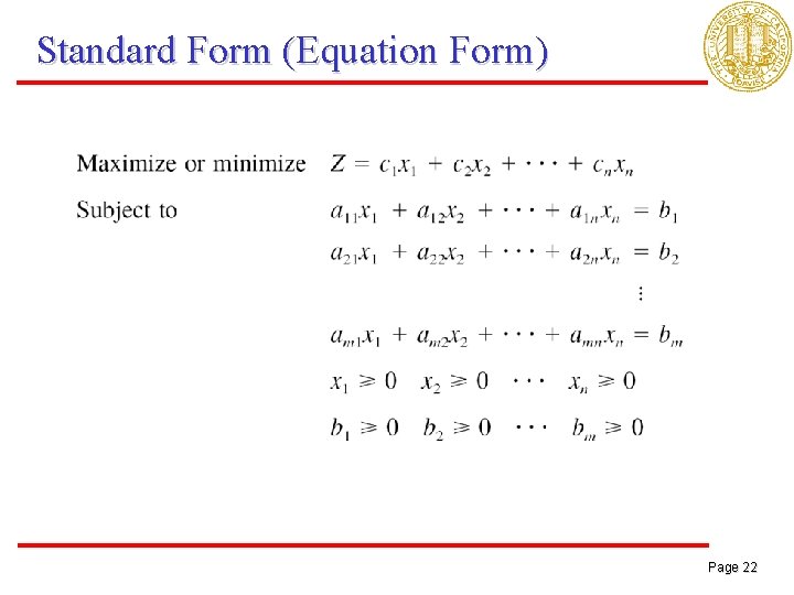 Standard Form (Equation Form) Page 22 