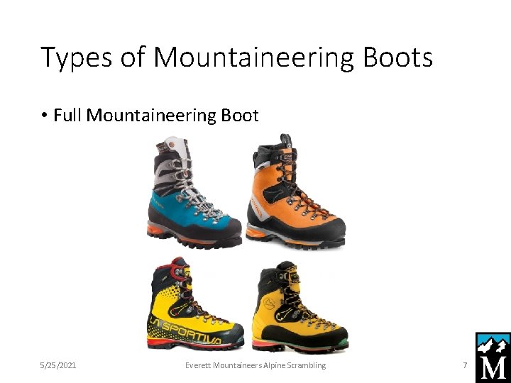 types of mountaineering boots
