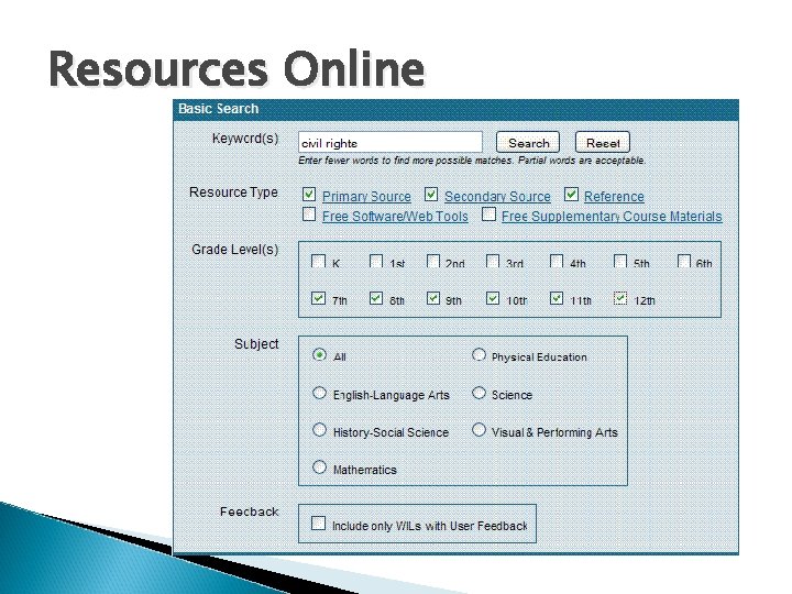 Resources Online 