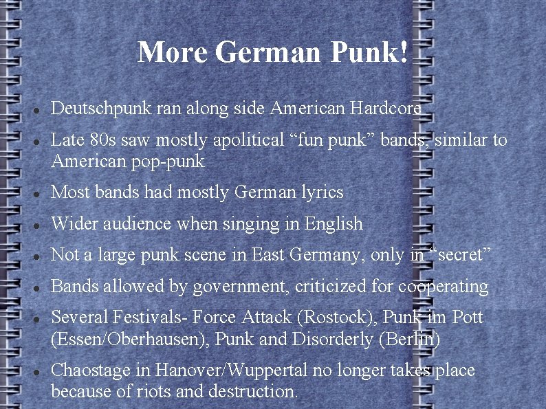 More German Punk! Deutschpunk ran along side American Hardcore Late 80 s saw mostly