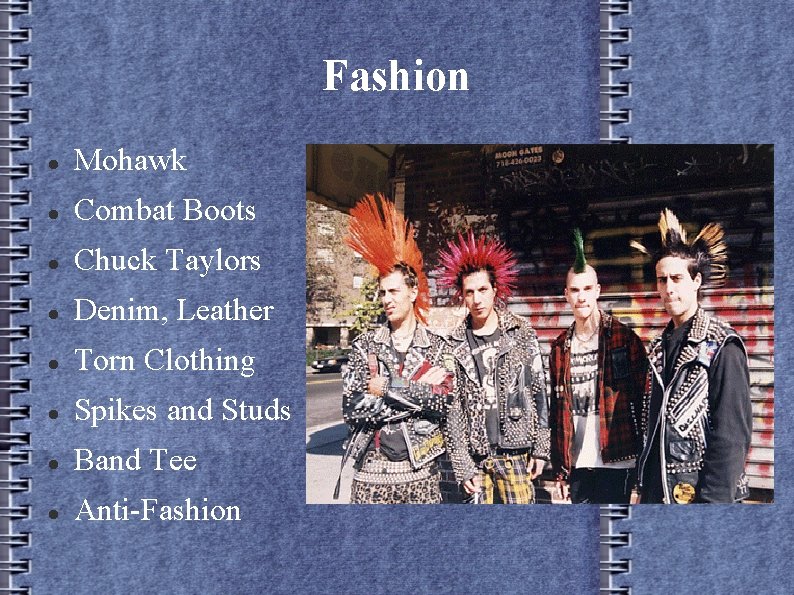 Fashion Mohawk Combat Boots Chuck Taylors Denim, Leather Torn Clothing Spikes and Studs Band