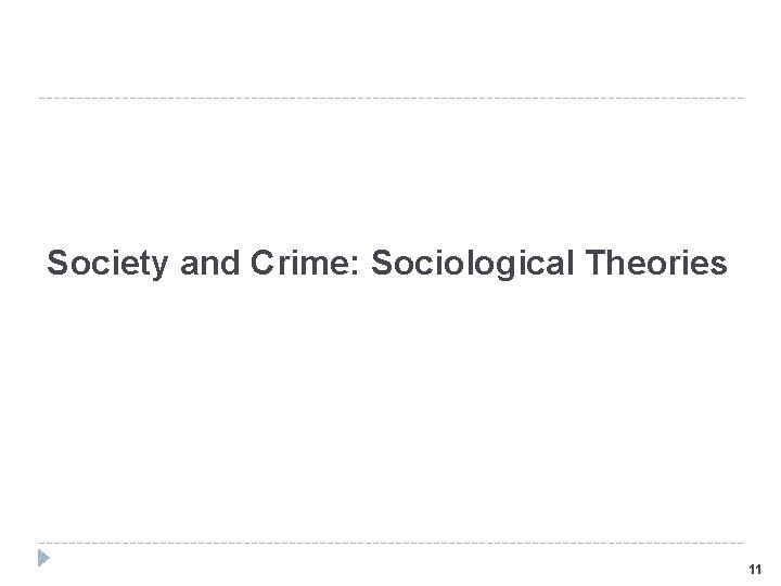 Society and Crime: Sociological Theories 11 