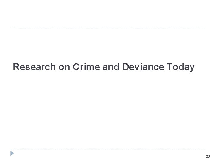Research on Crime and Deviance Today 23 