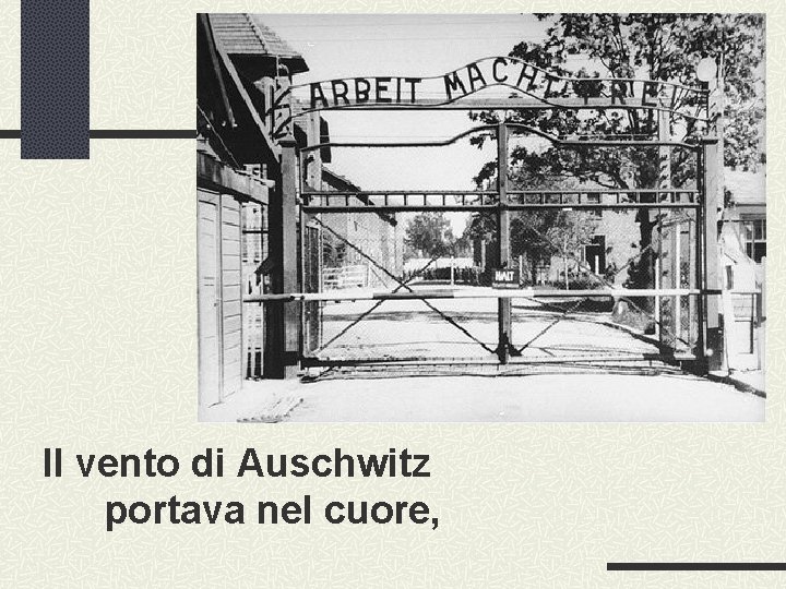 Il vento di Auschwitz portava nel cuore, 