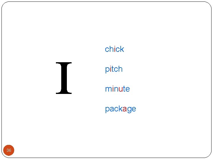 ɪ 36 chick pitch minute package 