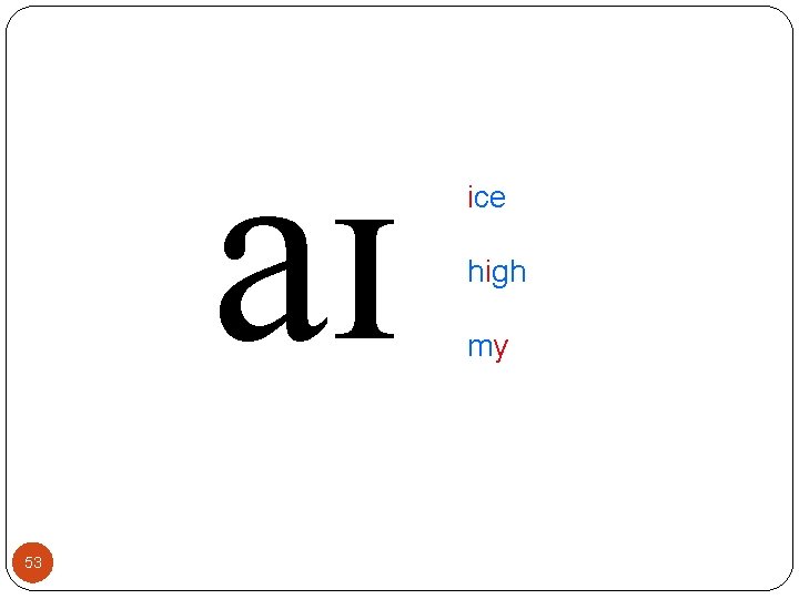 aɪ 53 ice high my 