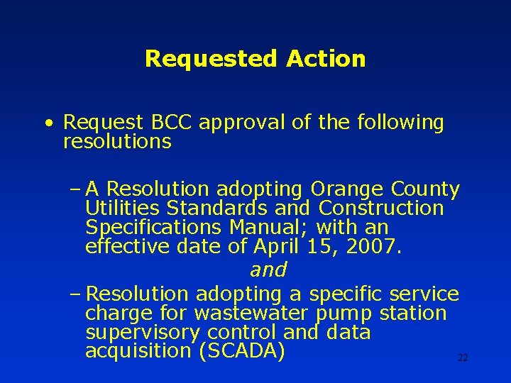 Standards and Construction Specifications Manual Orange County Utilities