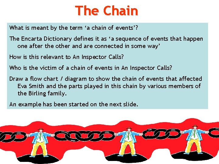 The Chain What is meant by the term ‘a chain of events’? The Encarta