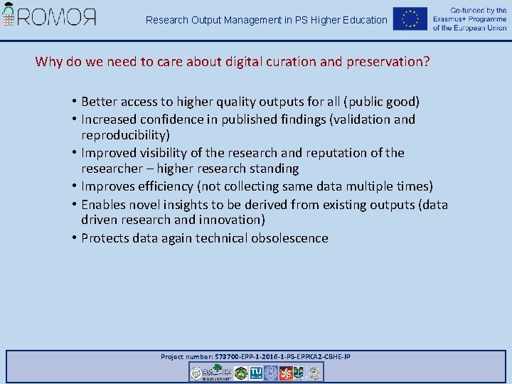 Research Output Management in PS Higher Education Why do we need to care about Research Output Management in PS Higher Education Why do we need to care about