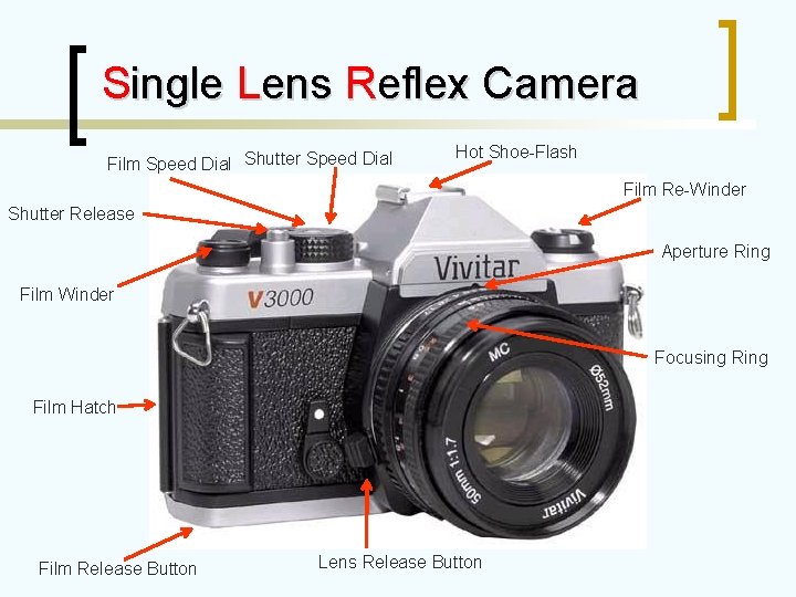 Single Lens Reflex Camera Film Speed Dial Shutter Speed Dial Hot Shoe-Flash Film Re-Winder