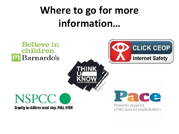 Where to go for more information… 