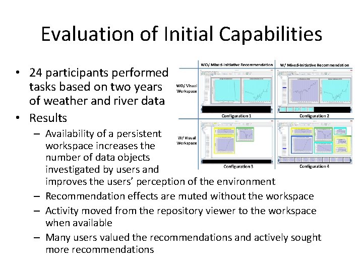 Evaluation of Initial Capabilities • 24 participants performed tasks based on two years of