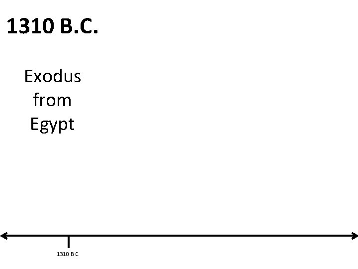 1310 B. C. Exodus from Egypt 1310 B. C. 