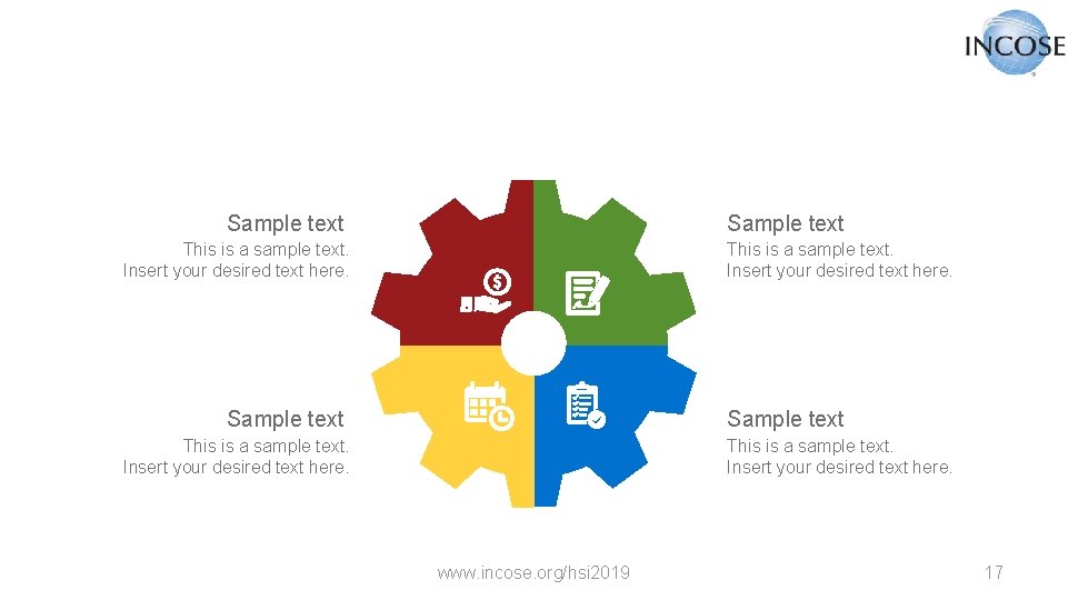 Sample text This is a sample text. Insert your desired text here. www. incose.