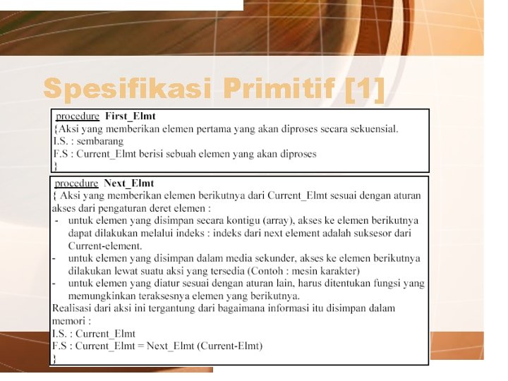 Spesifikasi Primitif [1] 