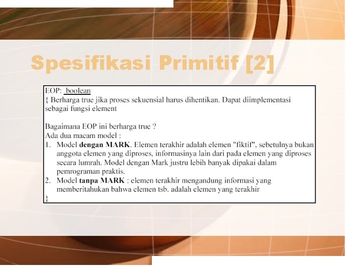 Spesifikasi Primitif [2] 