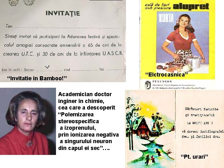 “Invitatie in Bamboo!” “Elctrocasnica” Academician doctor inginer in chimie, cea care a descoperit “Polemizarea