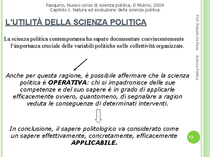 Pasquino, Nuovo corso di scienza politica, Il Mulino, 2009 Capitolo I. Natura ed evoluzione