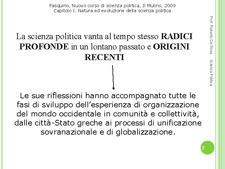 Pasquino, Nuovo corso di scienza politica, Il Mulino, 2009 Capitolo I. Natura ed evoluzione