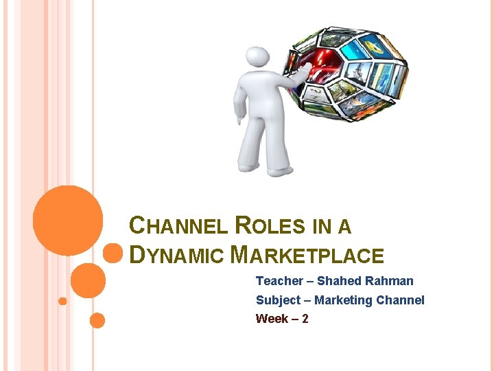 CHANNEL ROLES IN A DYNAMIC MARKETPLACE Teacher – Shahed Rahman Subject – Marketing Channel