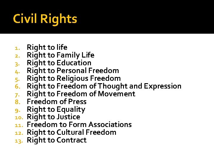 Civil Rights 1. 2. 3. 4. 5. 6. 7. 8. 9. 10. 11. 12.