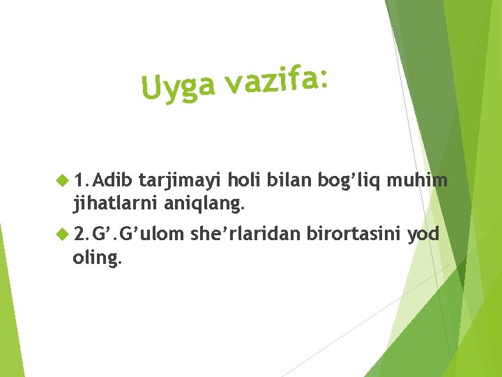 : a f i z a v a g Uy 1. Adib tarjimayi holi