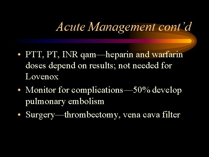 Vascular Disorders Deep Vein Thrombosis Pulmonary Embolism Peripheral