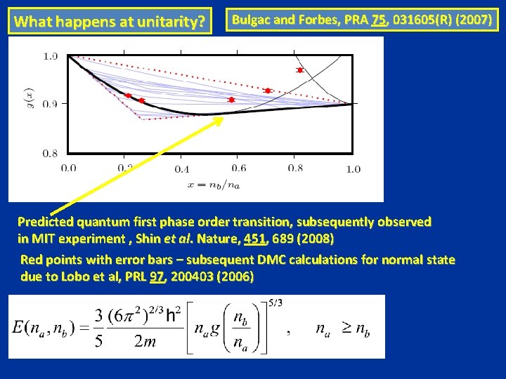 What happens at unitarity? Bulgac and Forbes, PRA 75, 031605(R) (2007) Predicted quantum first What happens at unitarity? Bulgac and Forbes, PRA 75, 031605(R) (2007) Predicted quantum first