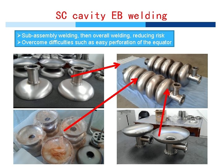 SC cavity EB welding ØSub-assembly welding, then overall welding, reducing risk ØOvercome difficulties such