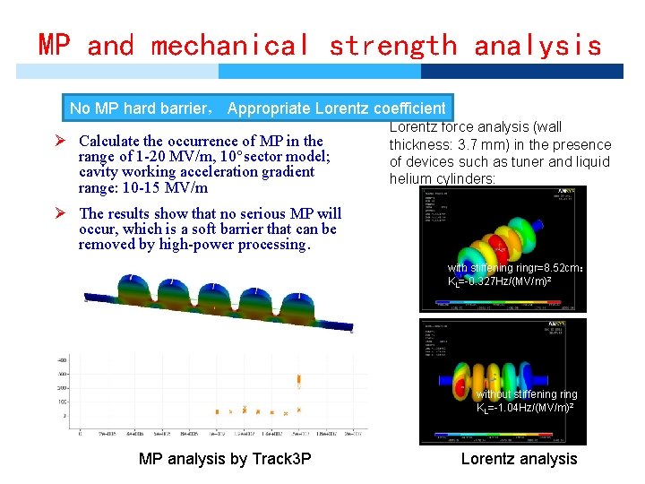 MP and mechanical strength analysis No MP hard barrier， Appropriate Lorentz coefficient Ø Calculate