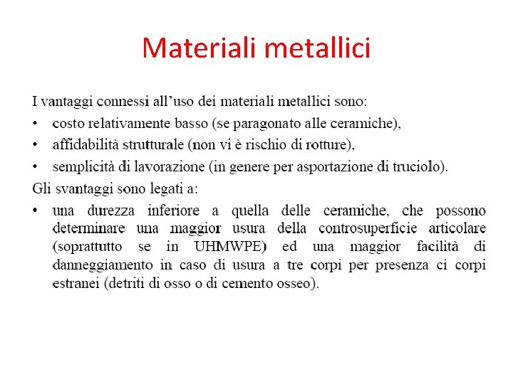 Materiali metallici 