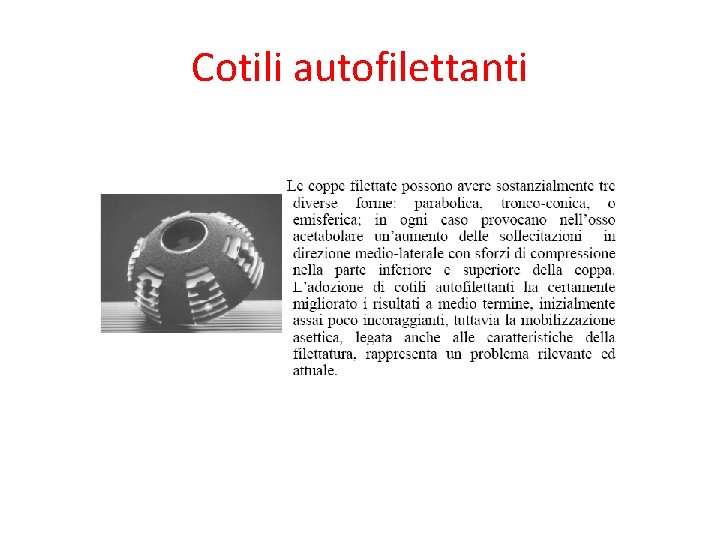 Cotili autofilettanti 