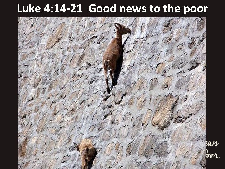 Luke 4: 14 -21 Good news to the poor 