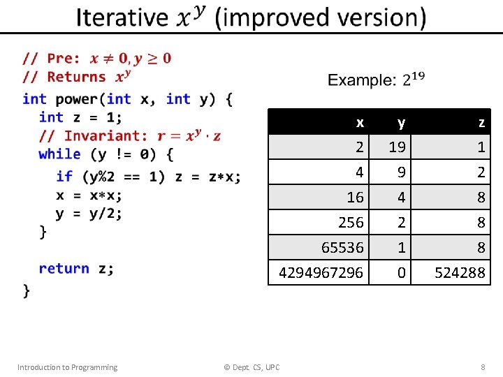 Introduction to Programming x 2 4 16 y 19 9 4 z 1 2 Introduction to Programming x 2 4 16 y 19 9 4 z 1 2