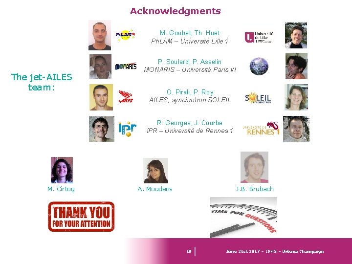 Acknowledgments M. Goubet, Th. Huet Ph. LAM – Université Lille 1 The jet-AILES team: