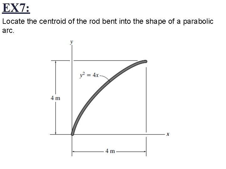 EX 7: Locate the centroid of the rod bent into the shape of a