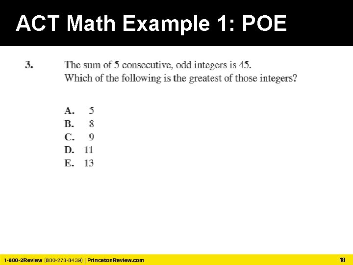 ACT Math Example 1: POE 18 