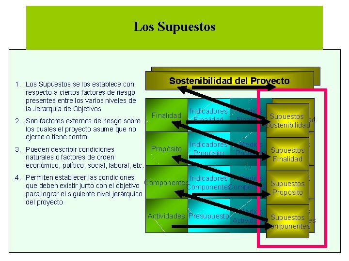 Los Supuestos 1. Los Supuestos se los establece con respecto a ciertos factores de