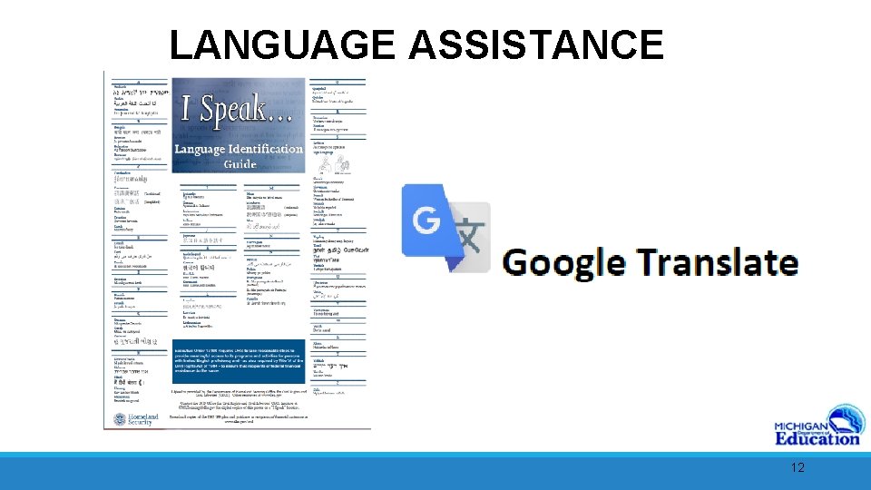 LANGUAGE ASSISTANCE 12 