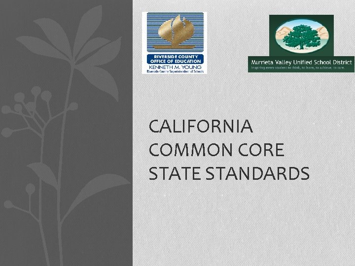 CALIFORNIA COMMON CORE STATE STANDARDS 