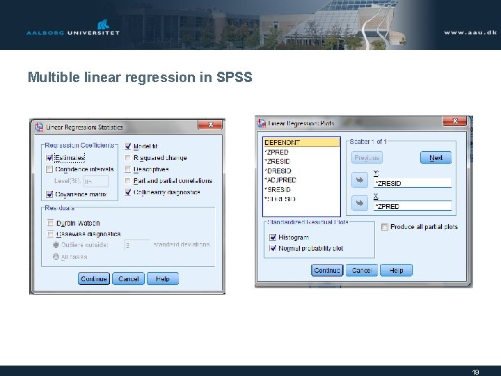 Multible linear regression in SPSS 19 