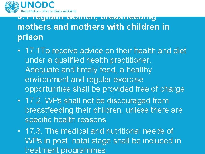 3. Pregnant women, breastfeeding mothers and mothers with children in prison • 17. 1