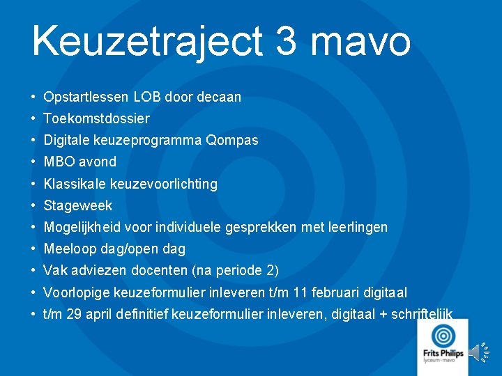 INFORMATIE van 3 naar 4 mavo Profielkeuze Voorstellen