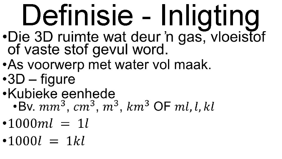 Definisie - Inligting • 