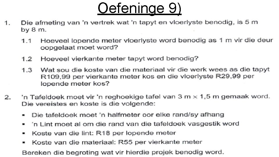 Oefeninge 9) 