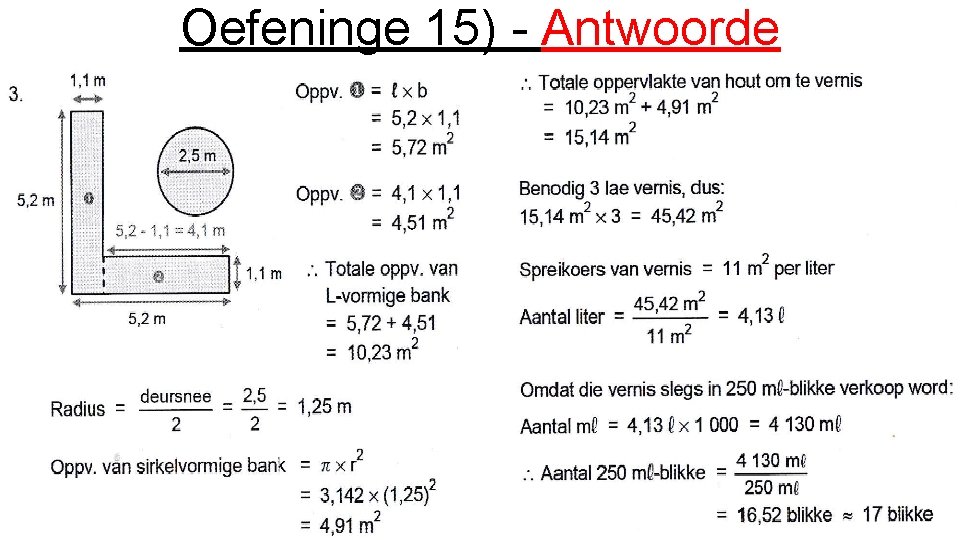Oefeninge 15) - Antwoorde 