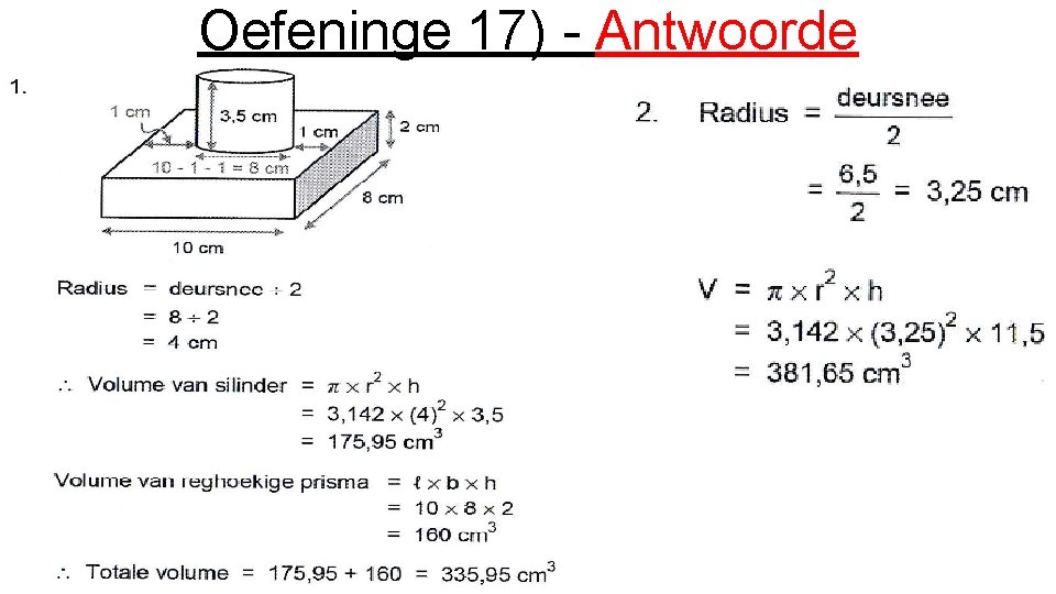 Oefeninge 17) - Antwoorde 