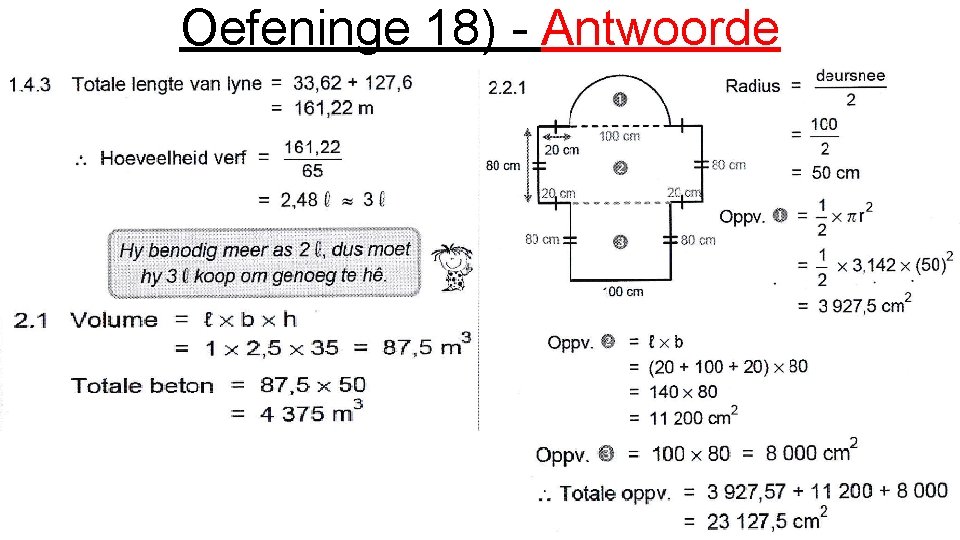 Oefeninge 18) - Antwoorde 