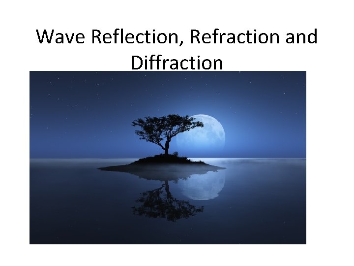 Wave Reflection, Refraction and Diffraction 